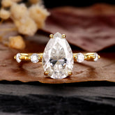 CARLA Unique Distance Band Ring Pear Shaped Engagement Ring